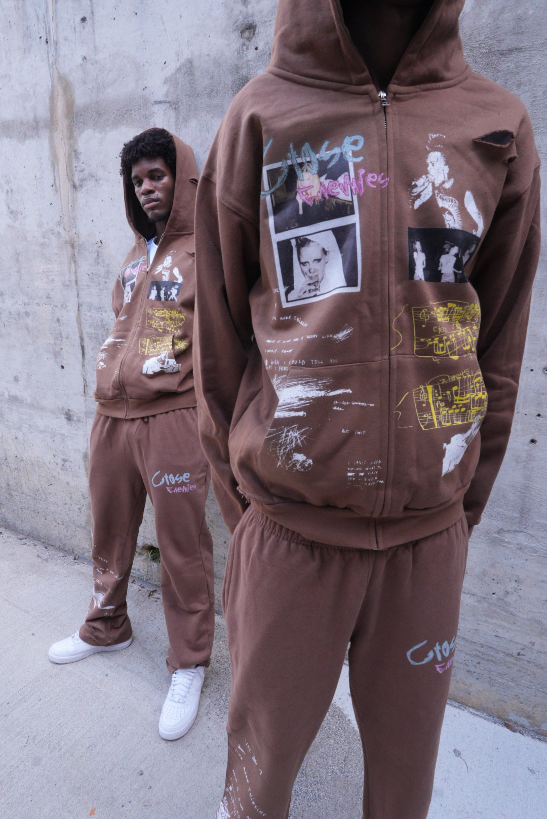 Brown Zipup Wideleg Close enemies full set